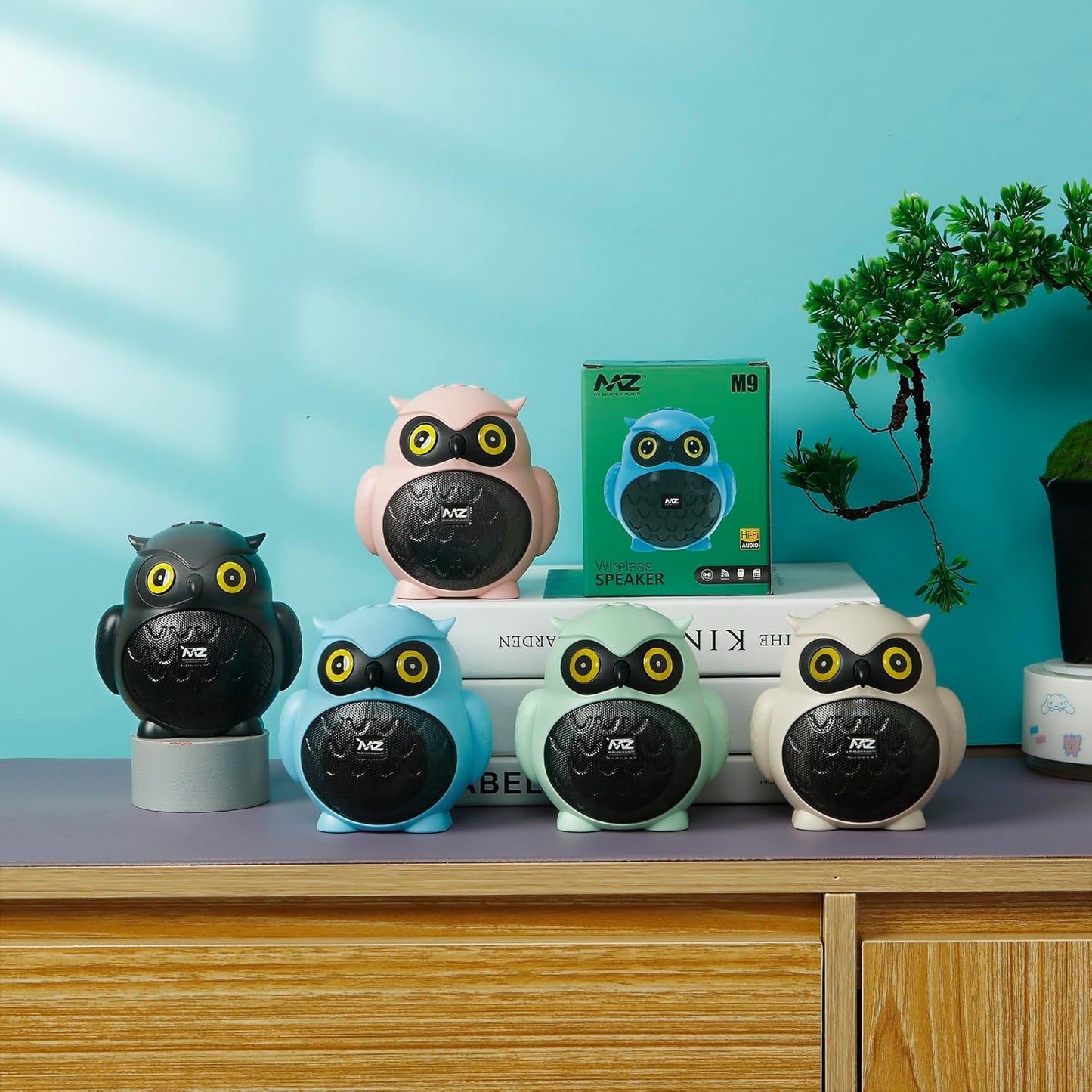 MZ M9 (Portable Bluetooth Speaker) Dynamic Thunder Sound with High Bass, 5W Power & 1200mAh Battery with Eye-Catching Owl Design