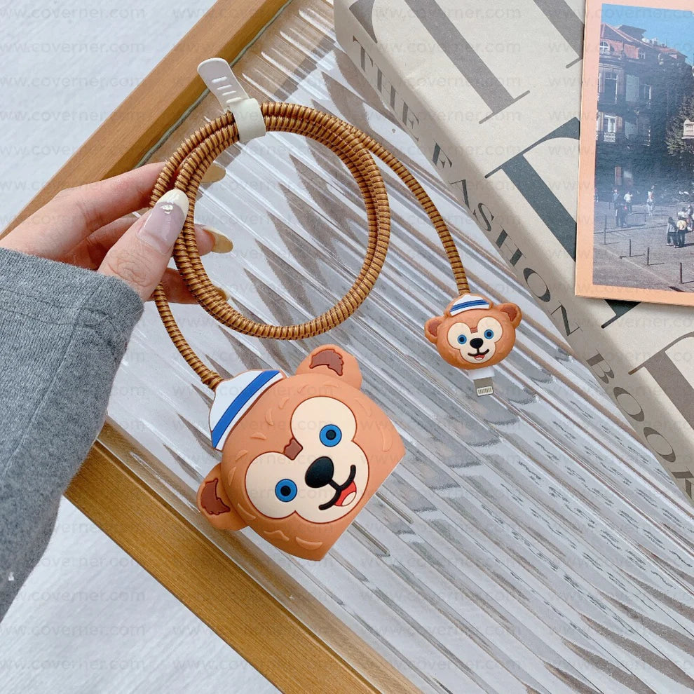 Iphone Charger Case Cover - Master Monkey - 4 Piece Set (With Wire Protector)