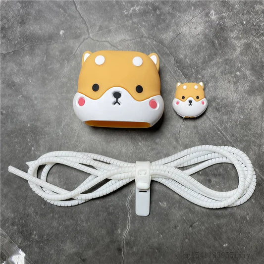 Iphone Charger Case Cover - Sweet Monkey - 4 Piece Set (With Wire Protector)