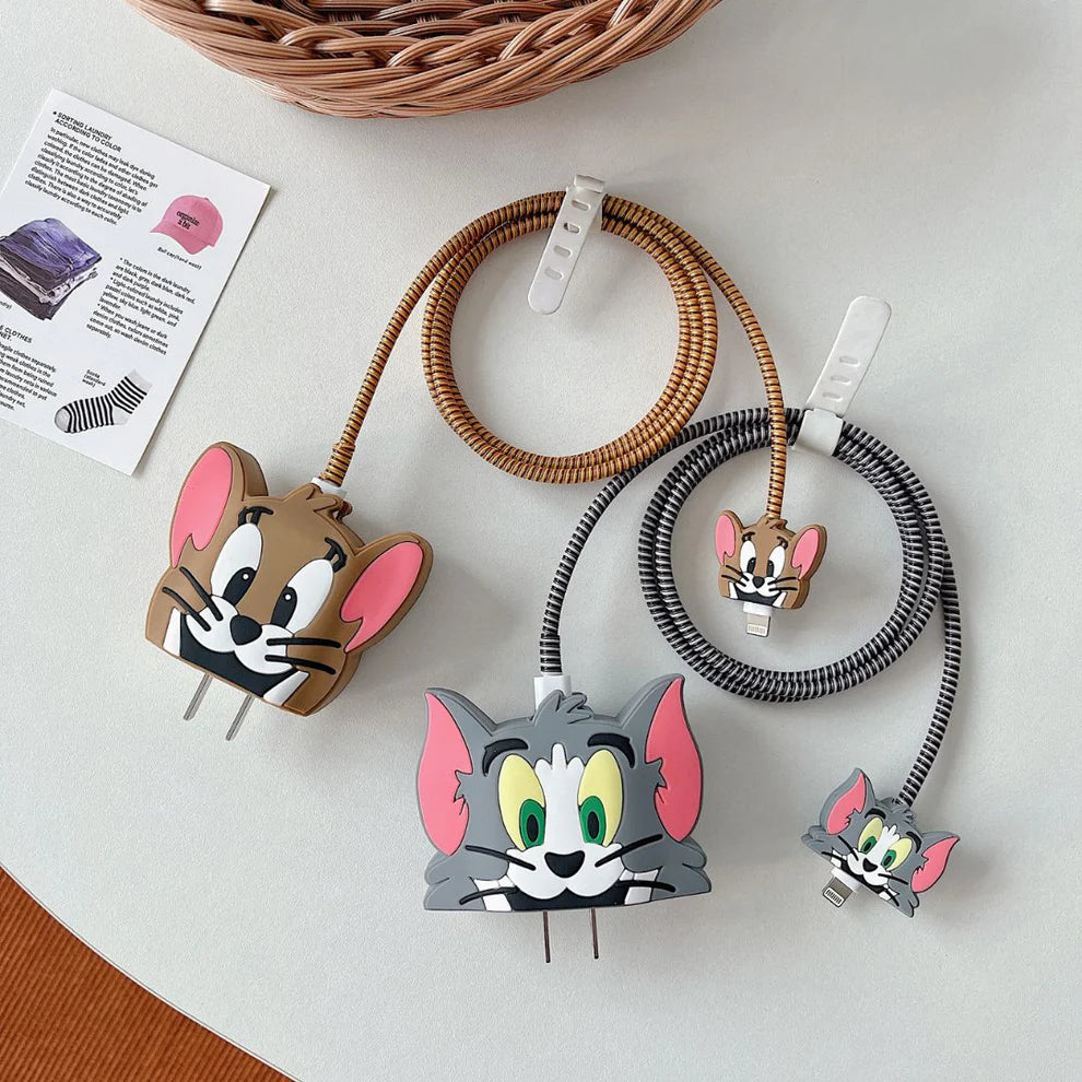 Iphone Charger Case Cover - Tom & Jerry (4 Piece Set)