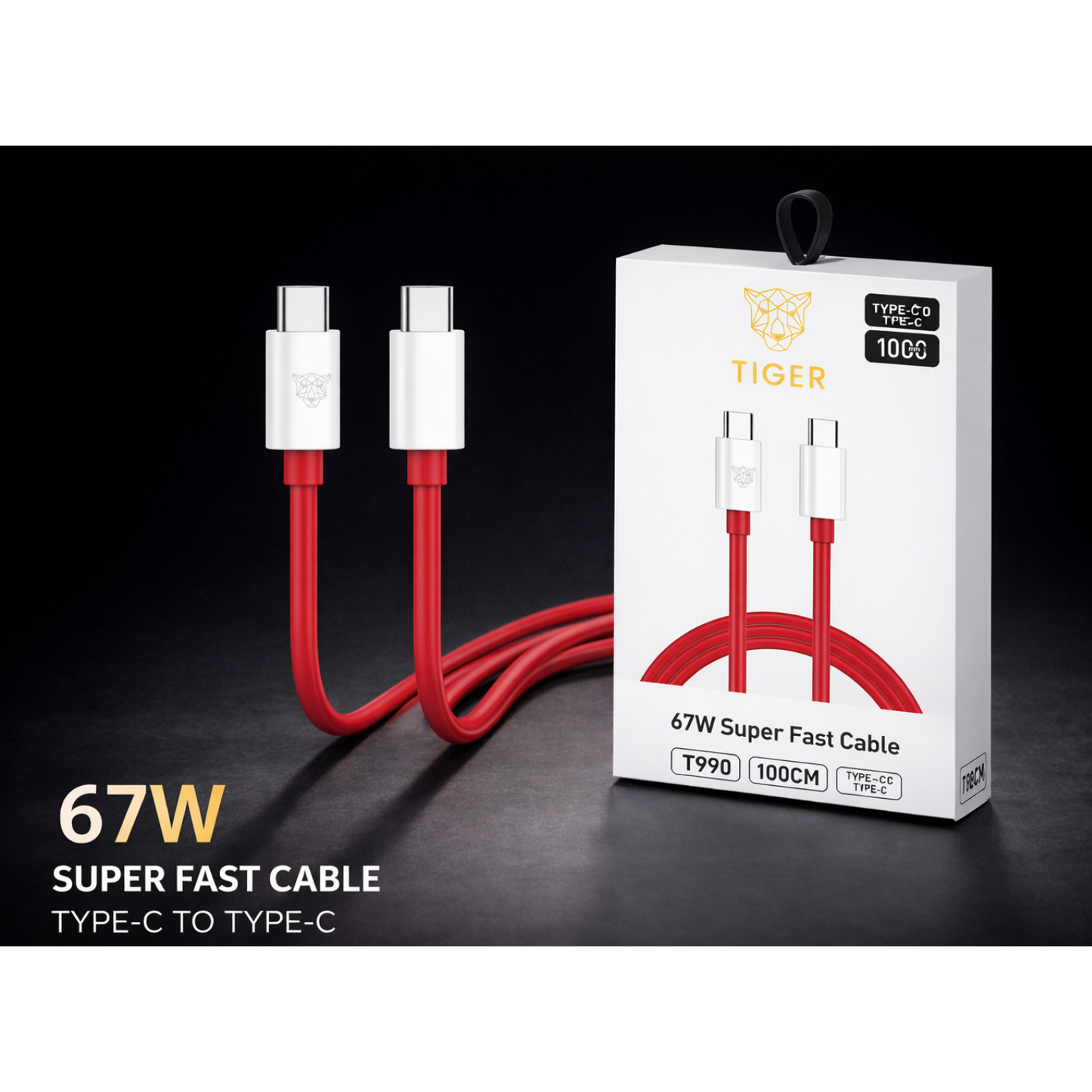 TIGER 67W Super Fast Type-C to Type-C Cable (T990)