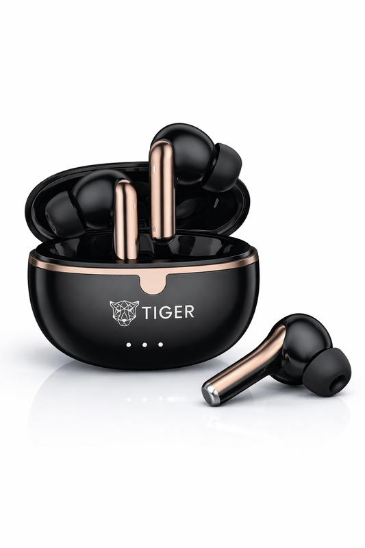 Tiger W27 TWS Wireless Earbuds – 36H Playtime | HiFi Stereo Sound | Bluetooth 5.3 | Touch Control