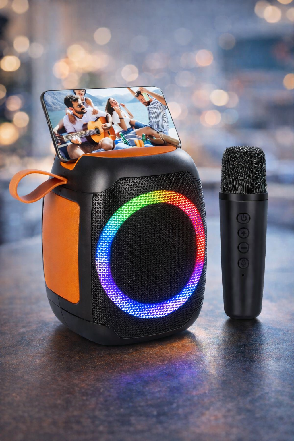 MULTTIFAB Portable Wireless Bluetooth Speaker with Mic, 1500mAh rechargeable battery, Bluetooth, USB disk, TF card, and FM Radio