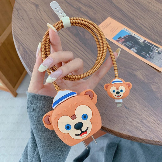 Iphone Charger Case Cover - Master Monkey - 4 Piece Set (With Wire Protector)